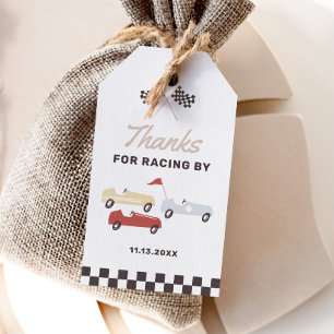 Étiquettes-cadeau Deux Fast Race Car Boy 2e fête d'anniversaire