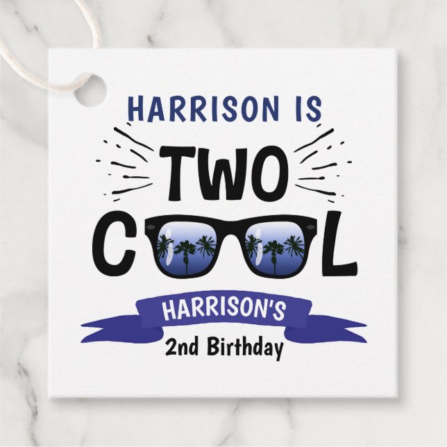 Étiquettes Cadeau Deux garçons Cool 2e anniversaire (Devant)