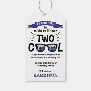 Étiquettes-cadeau Deux garçons Cool 2e anniversaire Merci de fête