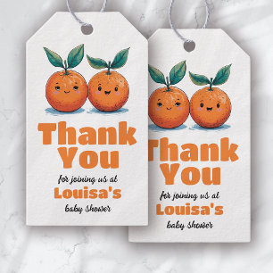 Étiquettes-cadeau Deux petites cuties Twin Baby shower Merci