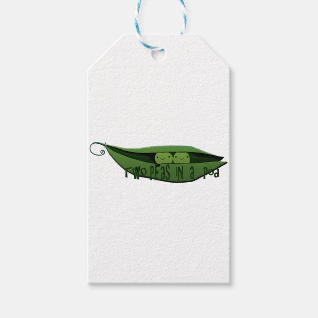Étiquettes-cadeau Deux petits pois dans un pois (Devant)