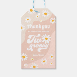 Étiquettes-cadeau Deux Super fête du 2e anniversaire Boho Daisy Favo