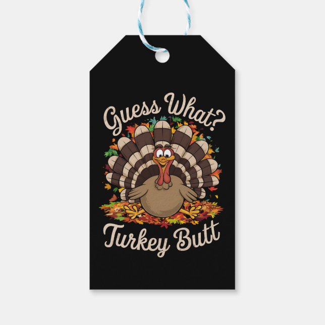 Étiquettes-cadeau Devinez Ce Que La Turquie Mais Drôle Thanksgiving  (Dos)