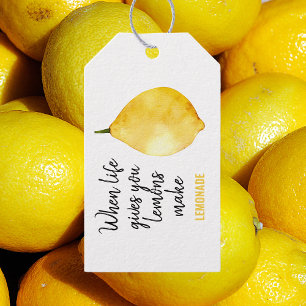 Étiquettes-cadeau Devis jaune citron amusant