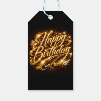 Étiquettes-cadeau Diamond Glow Anniversaire — 3D Or