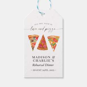 Étiquettes-cadeau Dîner de répétition "Amour et Pizza"