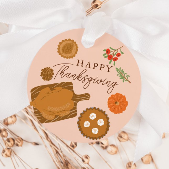 Étiquettes Cadeau Dîner dinde Thanksgiving Thanksgiving Thanksgiving (Créateur téléchargé)