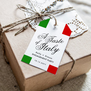 Étiquettes-cadeau Dîner sur le thème italien Fête de fiançailles
