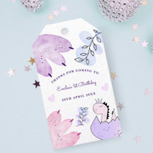 Dinosaur Anniversaire Pink Purple Merci