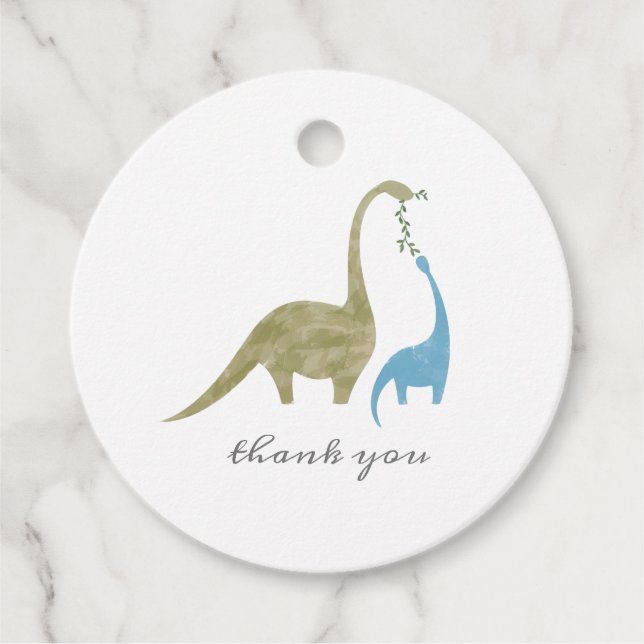 Étiquettes Cadeau Dinosaur Mama et Baby shower (Devant)