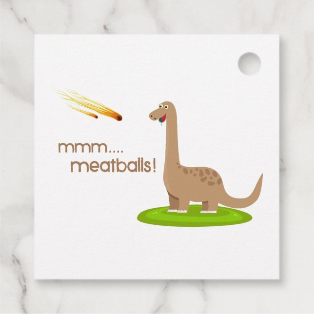 Étiquettes Cadeau Dinosaur Meteor Boules de viande (Dos)