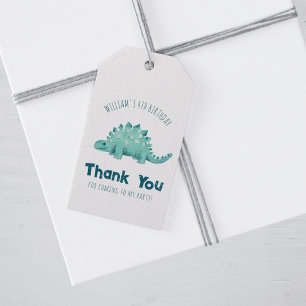 Étiquettes-cadeau Dinosaur Stegosaurus Merci Garçons Fête d'annivers