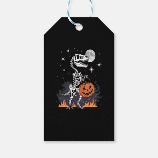 Étiquettes-cadeau Dinosaure d'Halloween Saurus éffrayant (Devant)