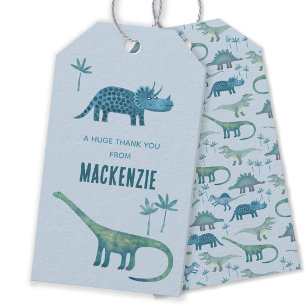 Étiquettes-cadeau Dinosaure Merci personnalisé