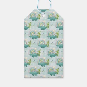 ÉTIQUETTES-CADEAU DINOSAURES ET CACTI BLEU ADORABLES