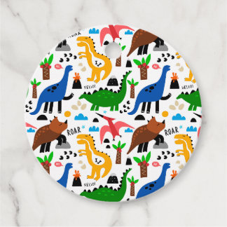 Étiquettes Cadeau Dinosaures motif transparent