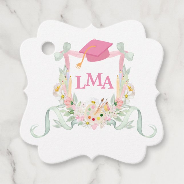 Étiquettes Cadeau Diplôme de monogramme de l'artiste (Devant)