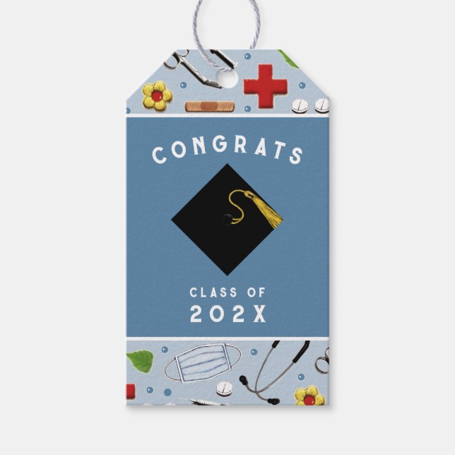 Étiquettes-cadeau Diplôme d'infirmière (Devant)