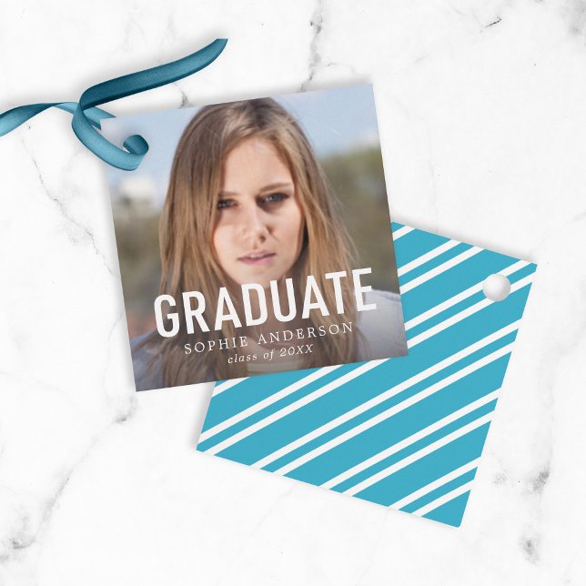 Étiquettes Cadeau Diplômé simple en gras (Créateur téléchargé)