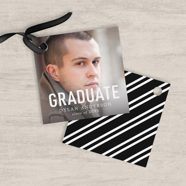 Étiquettes Cadeau Diplômé simple en gras (Créateur téléchargé)