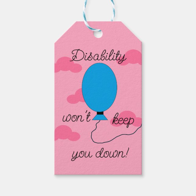 Étiquettes-cadeau Disability won't Keep You Down: (Devant)
