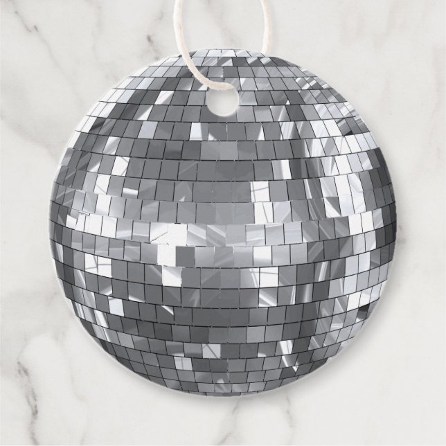 Étiquettes Cadeau Disco Ball Christmas Merry Vibes (Devant)