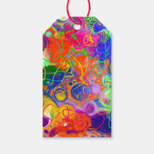 Étiquettes-cadeau Disco Ball Electricity Fluid Art de et vers