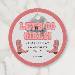 Étiquettes Cadeau Disco Cowgirl Lets Go Girls Bachelorette Party