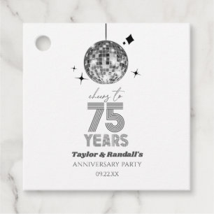 Étiquettes Cadeau Disco Soirée Mariage de 75 ans