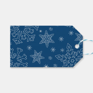 Étiquettes-cadeau Dk Blue Christmas BG Clipart de garde de flocon de
