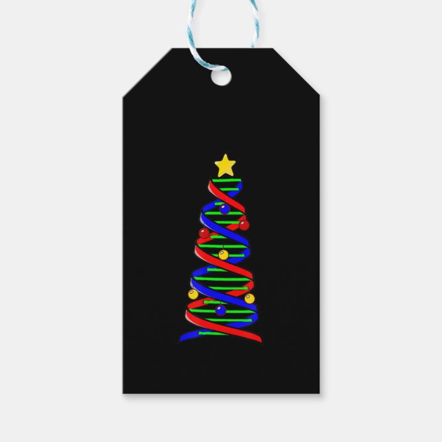 Étiquettes-cadeau DNA Helix Christmas Tree Life Science Biologie (Devant)