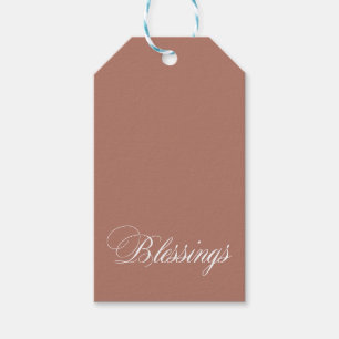 Étiquettes-cadeau do-it-yourself Mocha Beige Blessures Blanches Tags