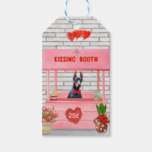Étiquettes-cadeau Doberman Chien Valentine's Day Kissing Booth