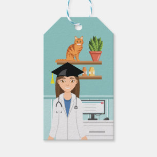 Étiquettes-cadeau Docteur Vétérinaire Diplômé DVM Remise des Diplôme