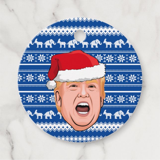 Étiquettes Cadeau Donald Trump en colère Noël (Devant)