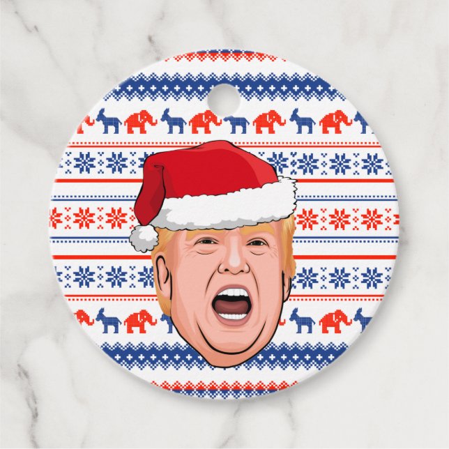 Étiquettes Cadeau DONALD TRUMP Noël (Devant)