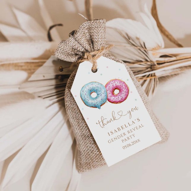 Étiquettes-cadeau Donut Genre Révéler Garçon Ou Fille Fête (Créateur téléchargé)