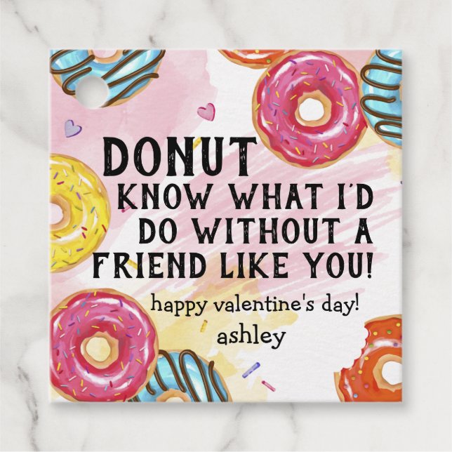 Étiquettes Cadeau Donut Know Valentine (Devant)