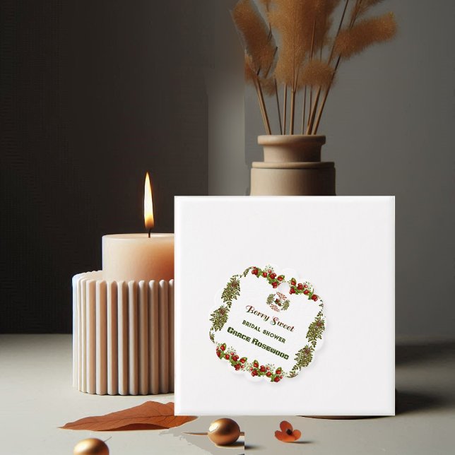 Étiquettes Cadeau Douce Fête de Mariage Automne Fruité (Cute Fall Foliage Autumn Berry Sweet Bridal Shower Favor Tags)