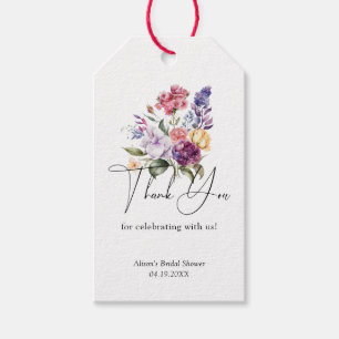 Étiquettes-cadeau Douce Florale Colorée Love in Bloom Fête de Mariag