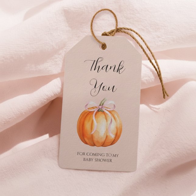 Étiquettes-cadeau Douce petite fille citrouille Baby Shower (Créateur téléchargé)