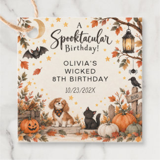 Étiquettes Cadeau Douce Petite Sorcière Halloween Aquarelle Annivers