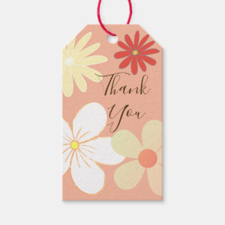 Étiquettes-cadeau Douce Rose à Petite Fleur de Pêche Hippie Florale
