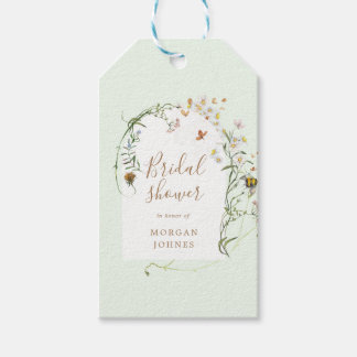 Étiquettes-cadeau Douche à fleurs de prairie fleur sauvage