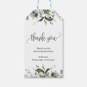 Étiquettes-cadeau Douche feuille à la nuptiale de Boho