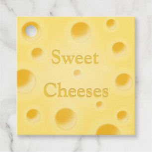 Étiquettes Cadeau "Doux Fromages" Tranches de Fromage Personnalisées