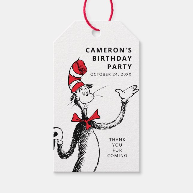 Étiquettes-cadeau Dr. Seuss Character Confetti | ANNIVERSAIRE DE ENF (Devant)