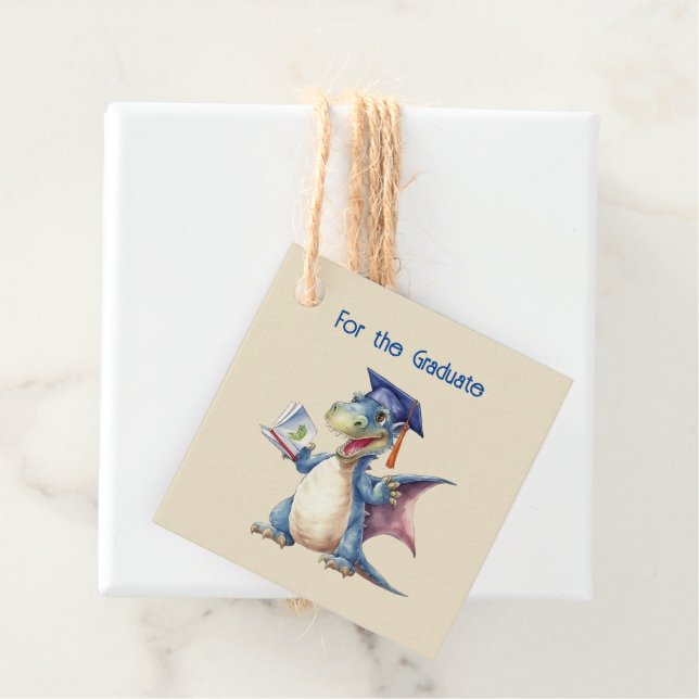 Étiquettes Cadeau Dragon Kindergarten Graduate Carré Favoriser les é (En situation)