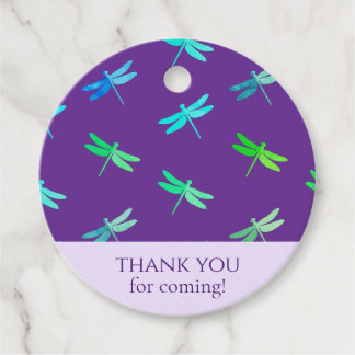 Étiquettes Cadeau Dragonfly Purple Bright Boy Anniversaire