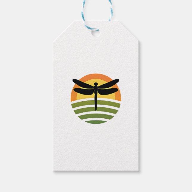 Étiquettes-cadeau Dragonfly Retro (1) (Devant)